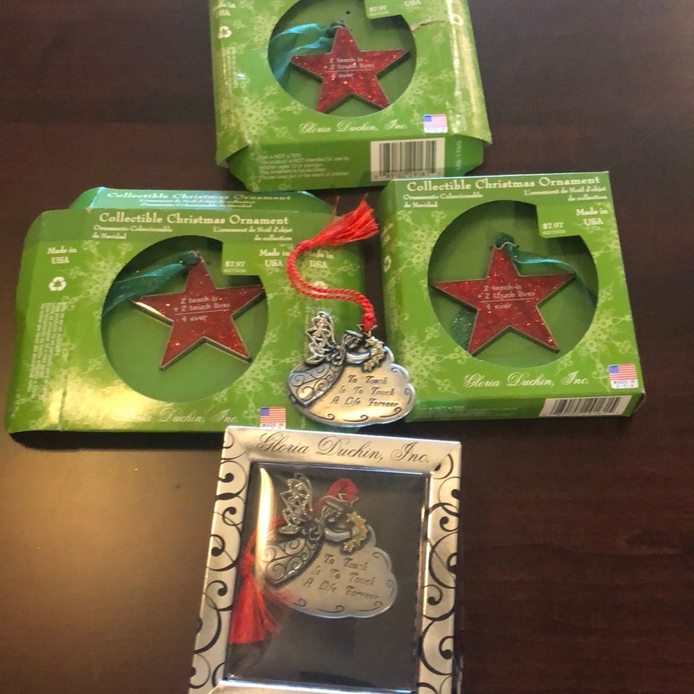 5 Vintage Teacher Ornaments!